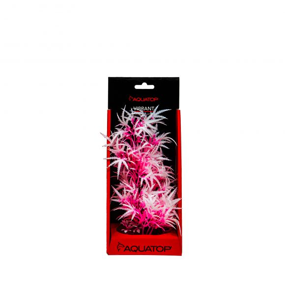 AQUATOP 6" Pink Frost Cannabis Plastic Plant w/ Weighted Base for Aquariums, PD-FCPF06